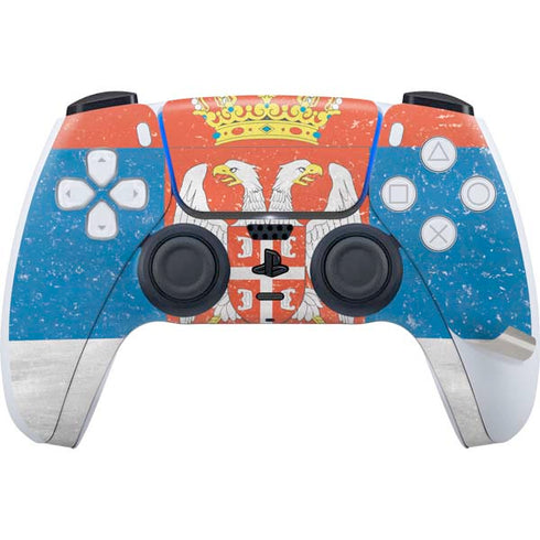 Serbia Flag Distressed PS5 Pro Bundle Skin